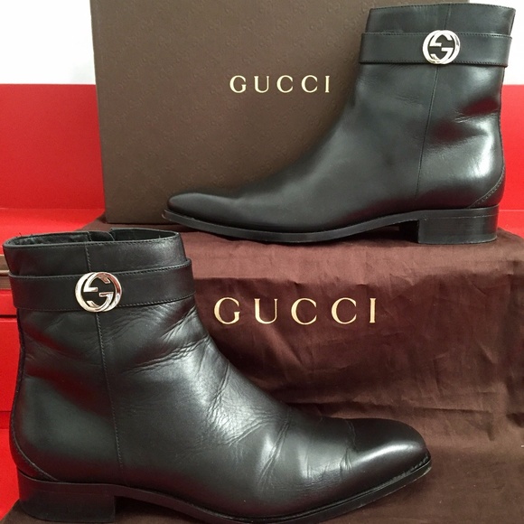 Gucci Leather Boots Men's Gucci size 10 in Excellent Condition - Picture 2 of 3